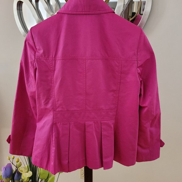 Banana Republic Fuchsia Pink Short Cotton Peacoat US S - Picture 7 of 12
